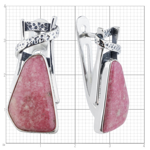 Серьги с10008 (8.50 г), серебро,  Розовый Тулит купить в интернет-магазине Циркон С
