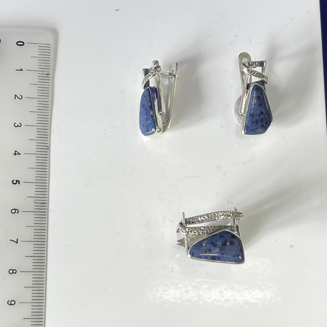 Кольцо к10008 (4.88 г), серебро, синий, содалит купить в интернет-магазине Циркон С