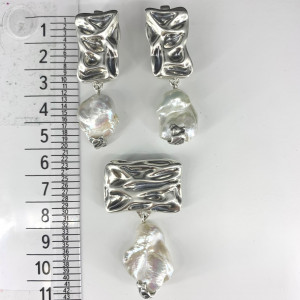 Серьги из черного серебра с10012