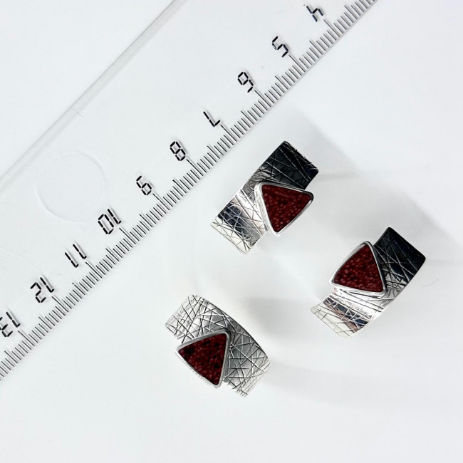 Серьги с10014 (7.08 г), серебро, коричневый, яшма купить в интернет-магазине Циркон С