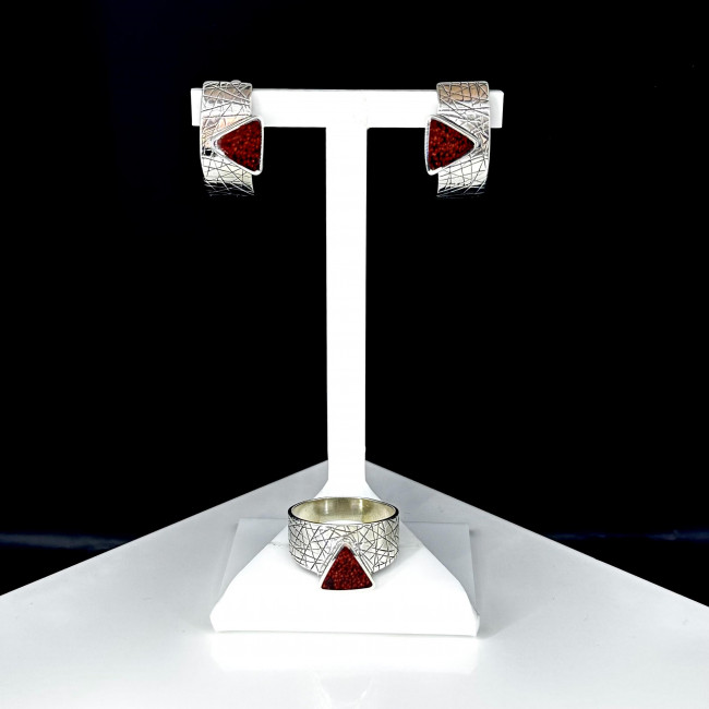 Серьги с10014 (7.08 г), серебро, коричневый, яшма купить в интернет-магазине Циркон С