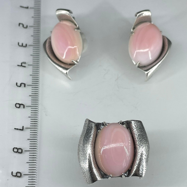 Серьги с10019 (16.00 г), серебро, розовый, коралл купить в интернет-магазине Циркон С
