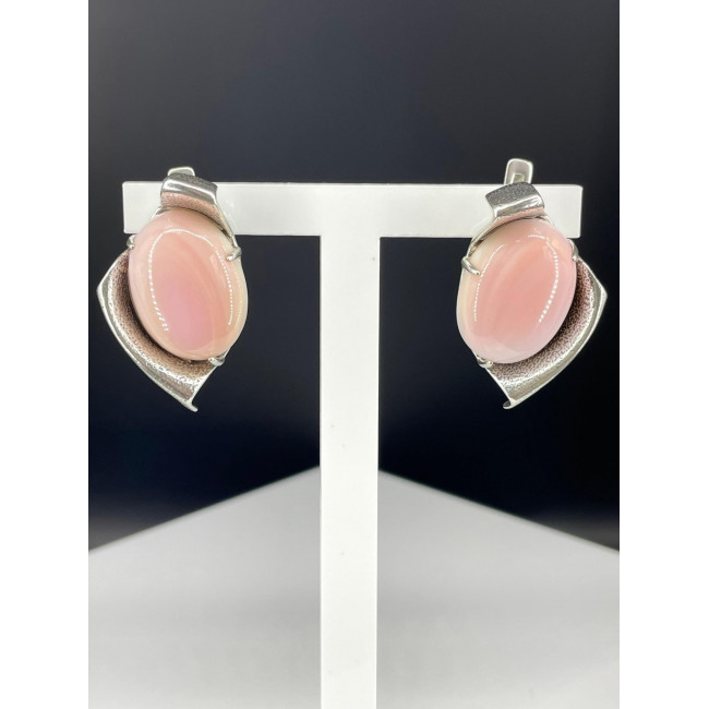 Серьги с10019 (16.00 г), серебро, розовый, коралл купить в интернет-магазине Циркон С