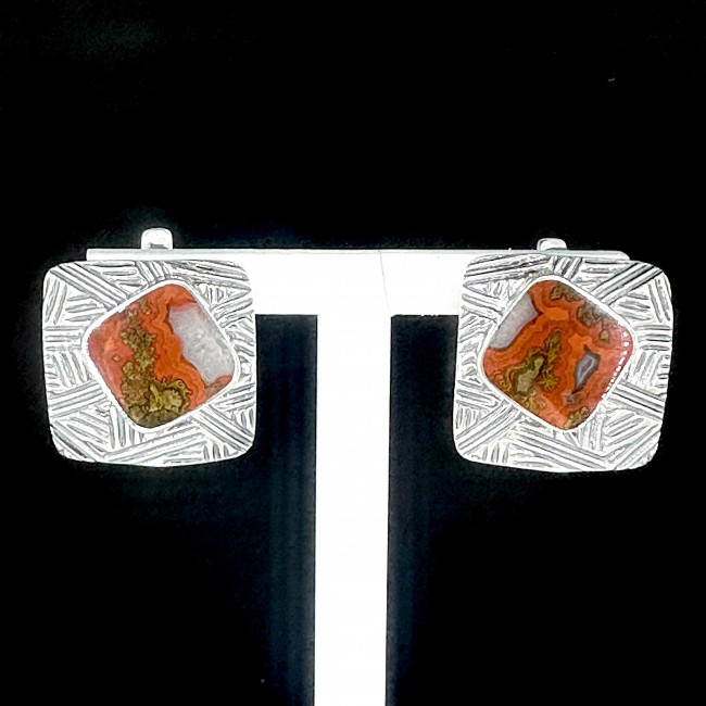 Серьги с10026 (13.80 г), серебро, красный, яшма купить в интернет-магазине Циркон С
