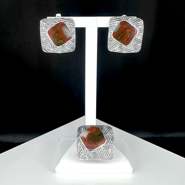 Серьги с10026 (13.80 г), серебро, красный, яшма купить в интернет-магазине Циркон С