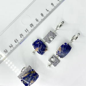 Серьги из серебра «асимметрия» с10027