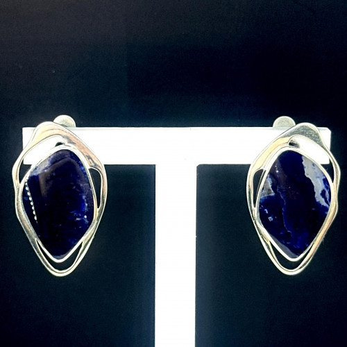 Серьги с10030 (9.59 г), серебро,  Синий Содалит купить в интернет-магазине Циркон С