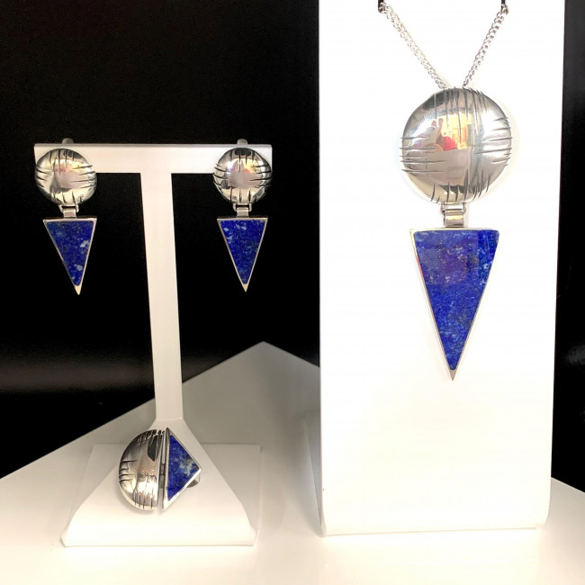 Серьги с10040 (9.87 г), серебро, синий, лазурит купить в интернет-магазине Циркон С