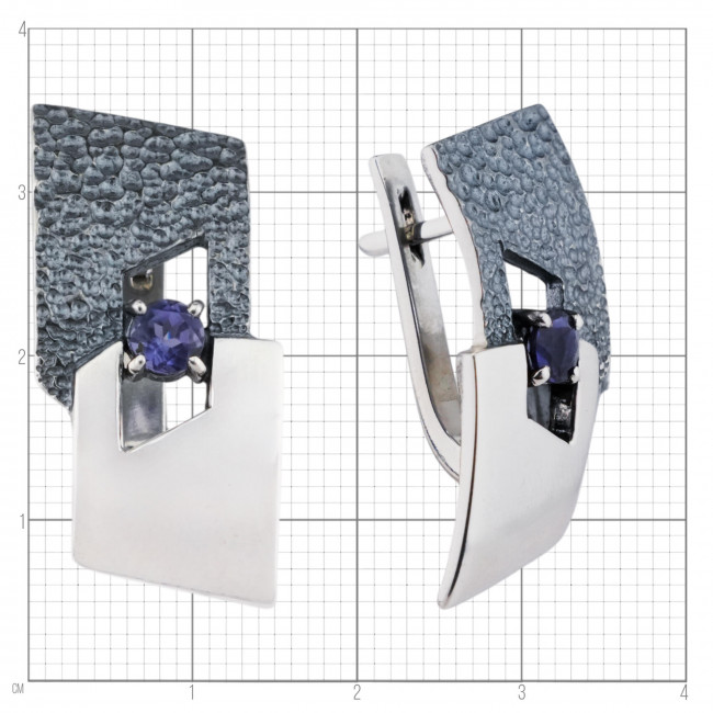 Серьги с10054 (9.72 г), серебро, голубовато-фиолетовый, танзанит купить в интернет-магазине Циркон С