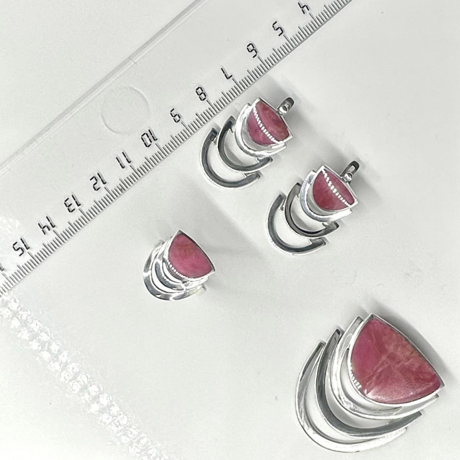 Серьги с10055 (8.90 г), серебро, розовый, родонит купить в интернет-магазине Циркон С