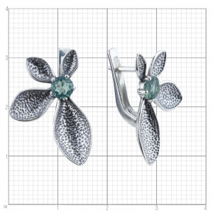 Серьги с10058 (5.39 г), серебро,  Зеленый Празиолит купить в интернет-магазине Циркон С