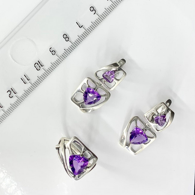 Серьги с10071 (7.37 г), серебро, фиолетовый, аметист купить в интернет-магазине Циркон С