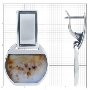 Крупные серьги из серебра с10078