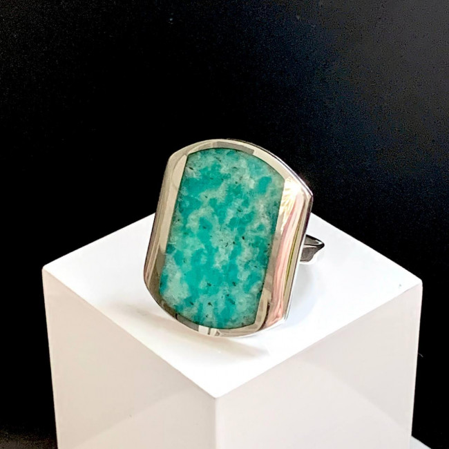 Серебряное кольцо Циркон к10078, зеленый, амазонит Кольцо к10078 (7.67 г), серебро, зеленый, амазонит купить в интернет-магазине Циркон С