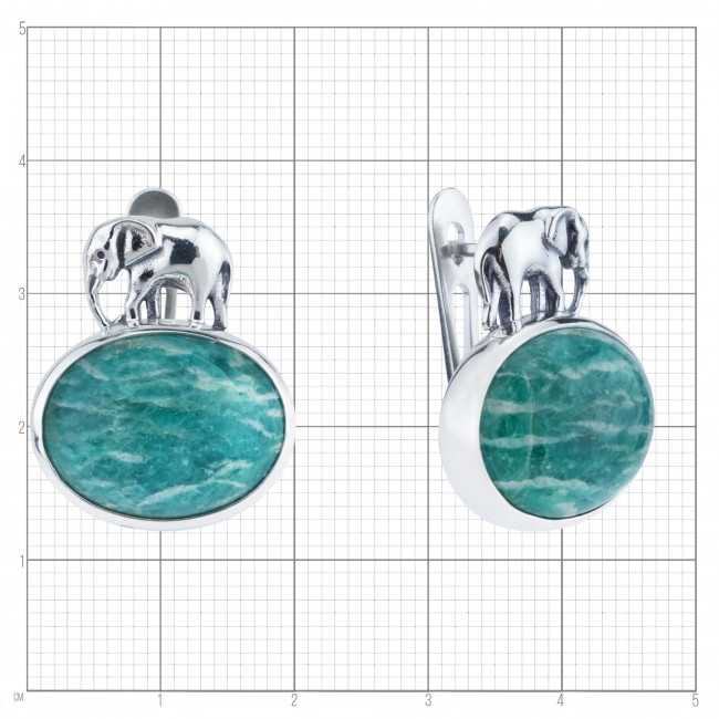 Серебряные серьги Циркон с10079, зеленый, амазонит Серьги с10079 (15.64 г), серебро, зеленый, амазонит купить в интернет-магазине Циркон С