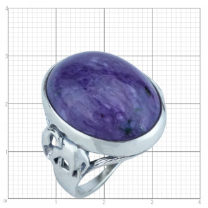 Кольцо к10079 (9.80 г), серебро,  Фиолетовый Чароит купить в интернет-магазине Циркон С
