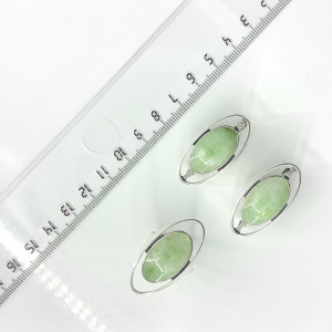Серьги с10081 (17.53 г), серебро,  Зеленый Гидрогроссуляр купить в интернет-магазине Циркон С