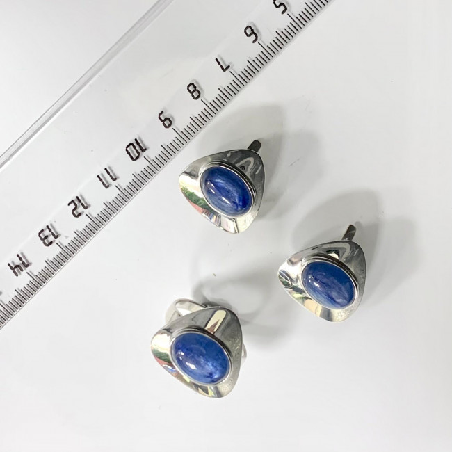 Серьги с10083 (10.94 г), серебро, синий, кианит купить в интернет-магазине Циркон С