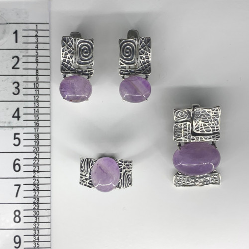 Серьги с10084 (8.63 г), серебро,  Фиолетовый Аметист купить в интернет-магазине Циркон С
