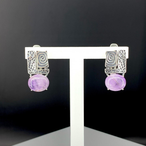 Серьги с10084 (8.63 г), серебро,  Фиолетовый Аметист купить в интернет-магазине Циркон С