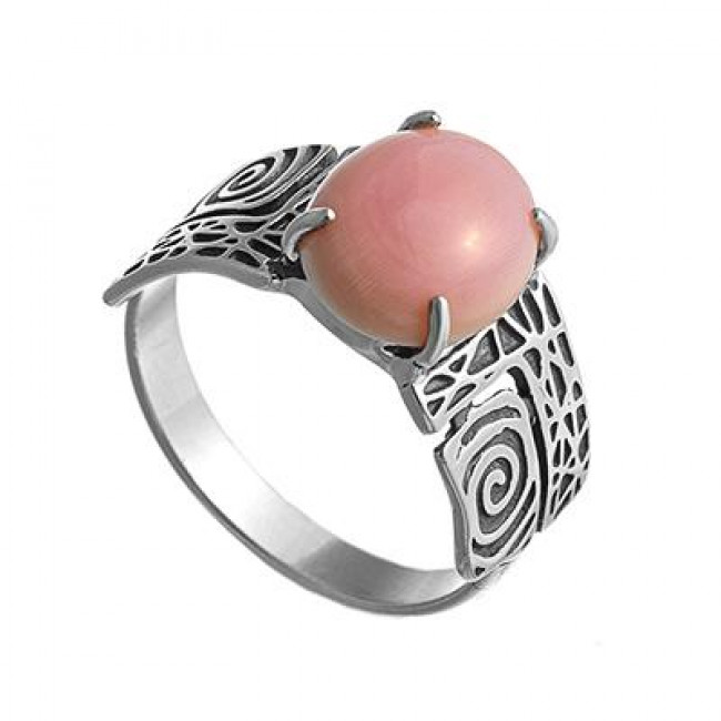 Серебряное кольцо Циркон к10084, розовый, кожа ангела Кольцо к10084 (4.96 г), серебро, розовый, кожа ангела купить в интернет-магазине Циркон С