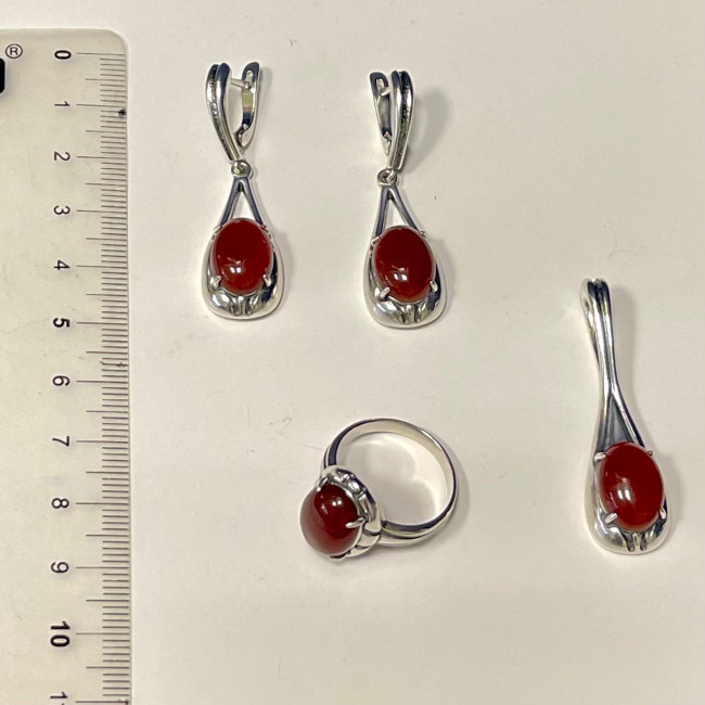 Серьги с10085 (10.63 г), серебро, коричневый, сердолик купить в интернет-магазине Циркон С
