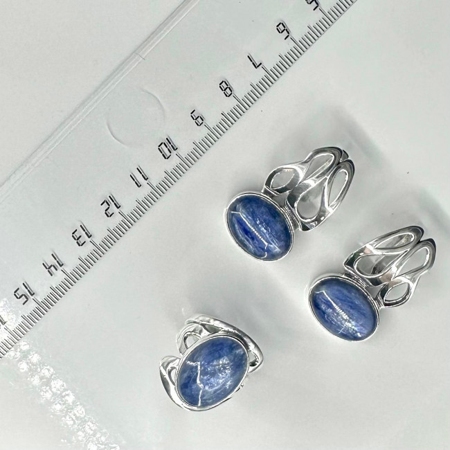 Серьги с10091 (14.47 г), серебро, синий, кианит купить в интернет-магазине Циркон С