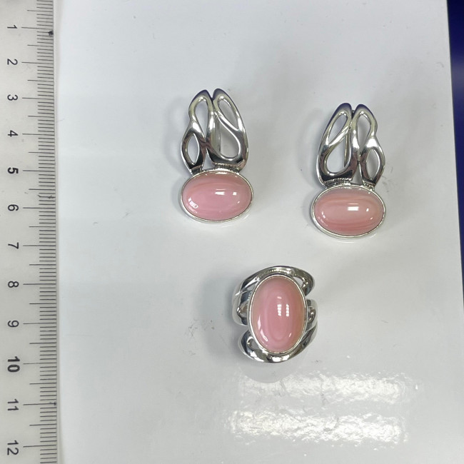 Серьги с10091 (12.40 г), серебро,  Розовый Коралл купить в интернет-магазине Циркон С