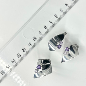 Серебряные серьги с аметистом с10099