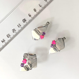 Серьги из серебра с опалом с10099