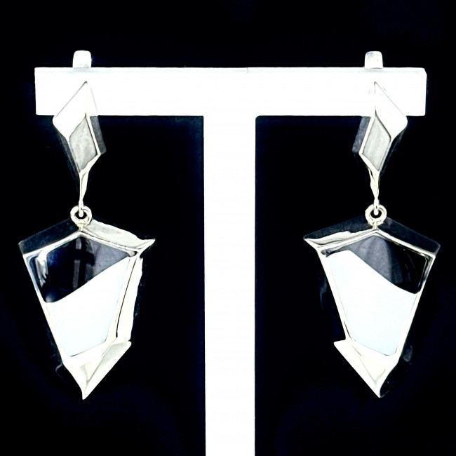 Серьги с10101 (13.61 г), серебро, стальной, гематит (имит) купить в интернет-магазине Циркон С