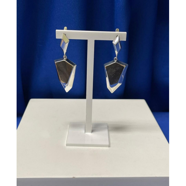 Серьги с10101 (13.50 г), серебро, серый, обсидиан шелк. купить в интернет-магазине Циркон С