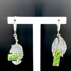 Серьги из серебра «асимметрия» с10103