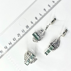 Серьги с10103 (9.92 г), серебро,  Зеленый Празиолит купить в интернет-магазине Циркон С