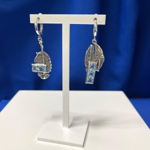 Серьги из серебра «асимметрия» с10103