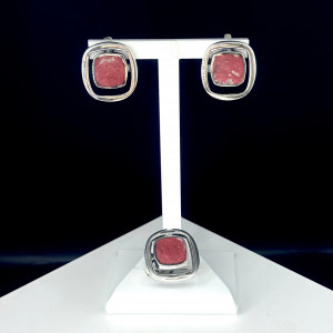 Серьги с10118 (10.56 г), серебро,  Розовый Тулит купить в интернет-магазине Циркон С