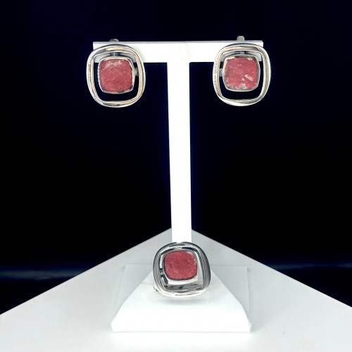 Серьги с10118 (10.56 г), серебро,  Розовый Тулит купить в интернет-магазине Циркон С