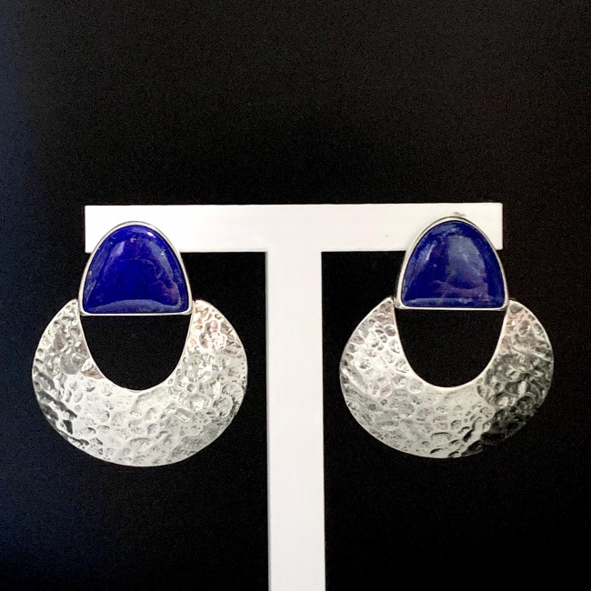 Серьги с10134 (13.94 г), серебро, синий, лазурит купить в интернет-магазине Циркон С