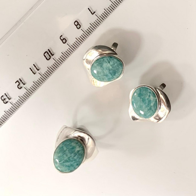 Серьги с10136 (8.79 г), серебро, зеленый, амазонит купить в интернет-магазине Циркон С