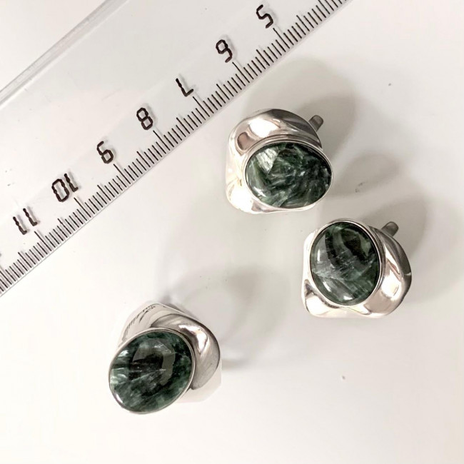 Серьги с10136 (9.40 г), серебро, зеленый, клинохлор купить в интернет-магазине Циркон С