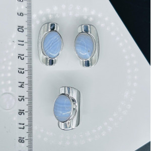 Серьги с10137 (12.90 г), серебро,  Голубой Агат купить в интернет-магазине Циркон С