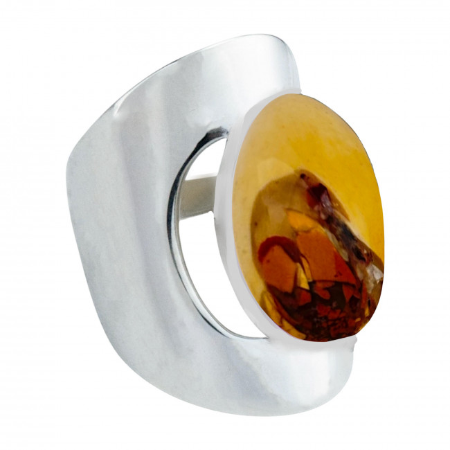 Серебряное кольцо Циркон к10137, желтый, мукаит Кольцо к10137 (7.57 г), серебро, желтый, мукаит купить в интернет-магазине Циркон С