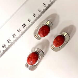 Кольцо к10137 (8.20 г), серебро,  Красный Коралл Губч. купить в интернет-магазине Циркон С