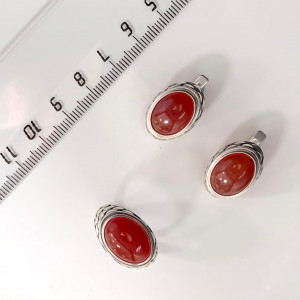 Серьги с10140 (8.99 г), серебро,  Коричневый Сердолик купить в интернет-магазине Циркон С