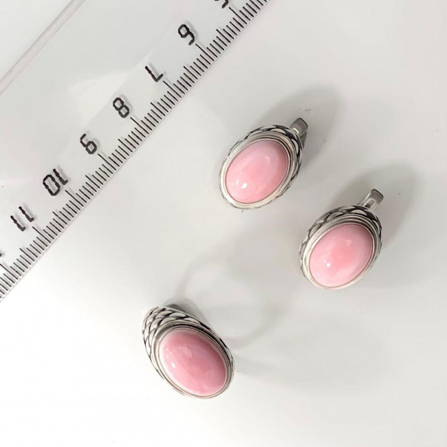 Серьги с10140 (8.77 г), серебро, розовый, кожа ангела купить в интернет-магазине Циркон С