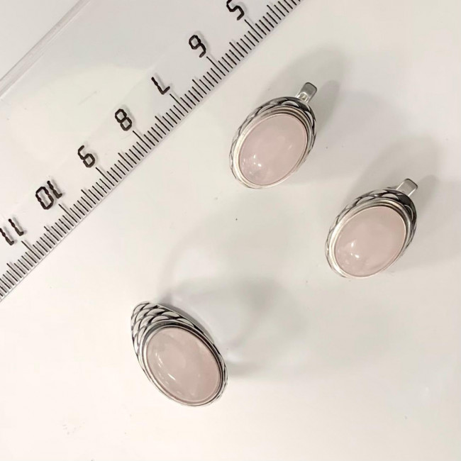 Серьги с10140 (9.00 г), серебро, розовый, кварц розовый купить в интернет-магазине Циркон С