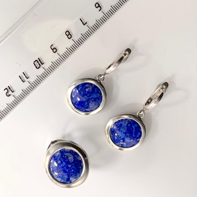 Серьги с10144 (7.00 г), серебро, синий, лазурит купить в интернет-магазине Циркон С