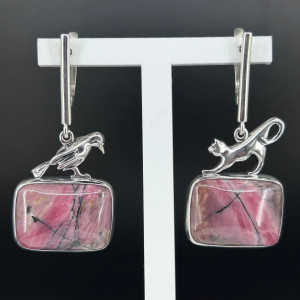 Серьги из серебра «асимметрия» с10147