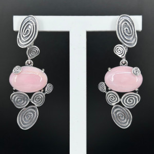 Серьги из серебра с кораллом с10155