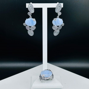 Серебряное кольцо с агатом к10155
